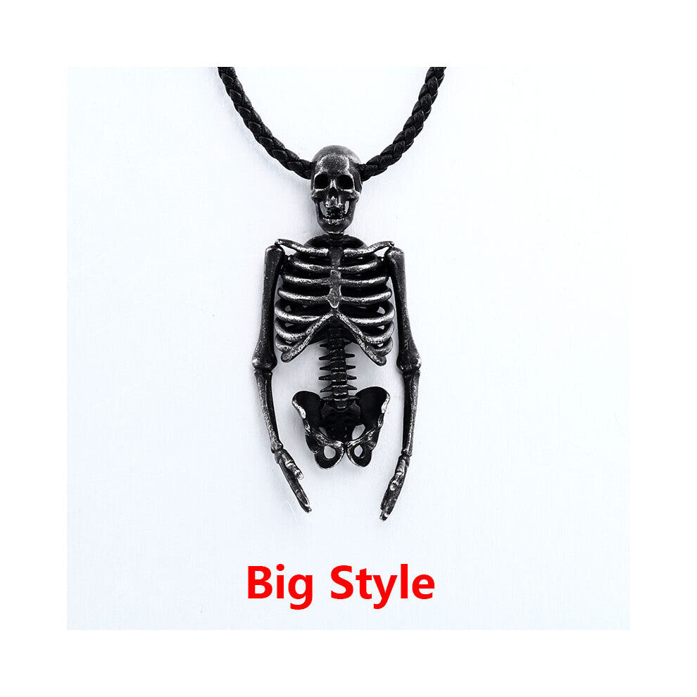 316L stainless steel Vintage Punk skull biker High Jewelry Special Skeleton Men's Pendant Necklace