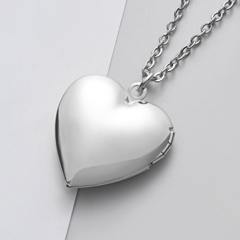 (Light Yellow Gold Color, 60cm) 10pcs-lot Stainless Steel Mirror Polish Heart Photo Frame Memory Locket Pendant Necklaces Can Open Women Jewelry 45-50