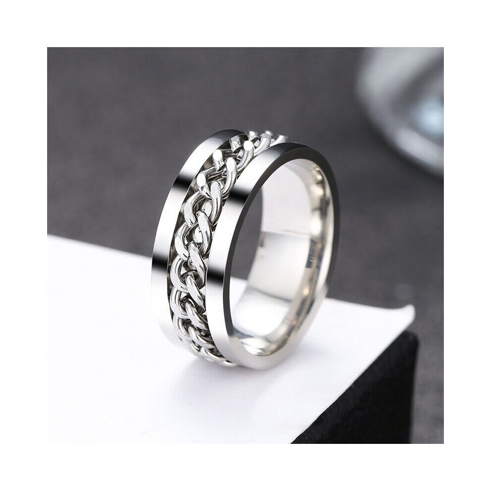 Men's Titanium Stainless Steel Chain Ring Party Retro Rotating Ring Can Open Beer Opener Vintage Ring