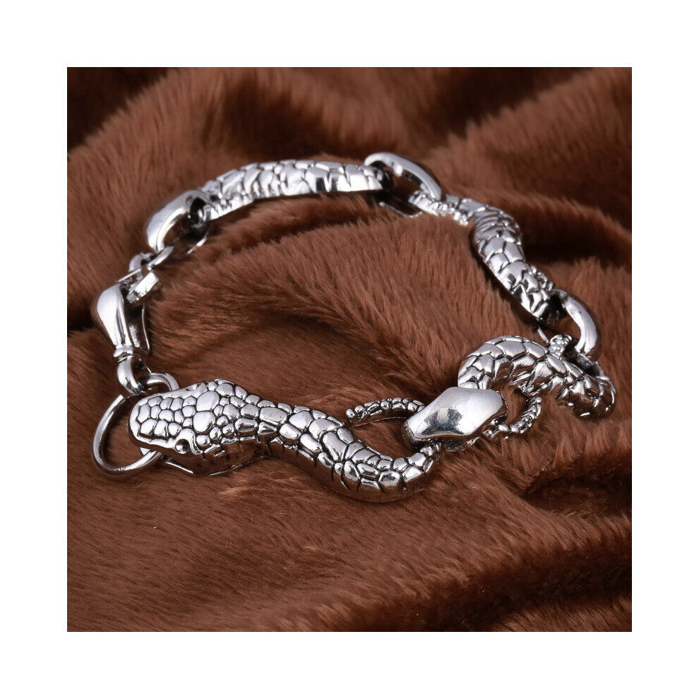 Silver Men's Steel High Biker Man Skull charms Bracelet Chain Bracelets & Bangles