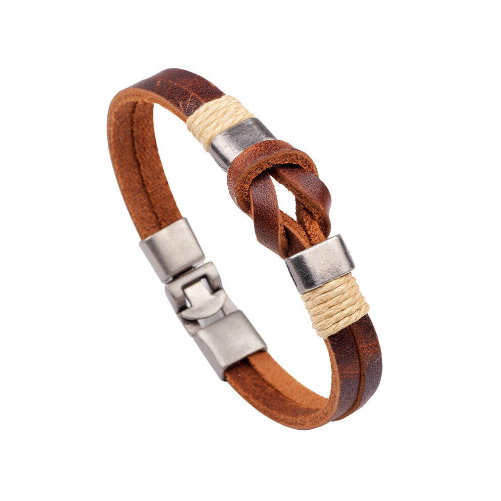 Kirykle Jewelry Punk Rock Antique Copper Plated PU Leather Bracelet&Bangle for Women Men Friendship Party Gift