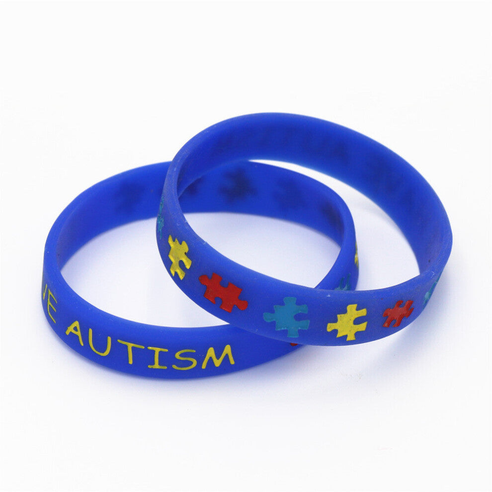 1PC I Have Autism Puzzle Silicone Bracelets&Bangles Daily Reminder Colourful Wristbands in Kids Size Multicolor SH086