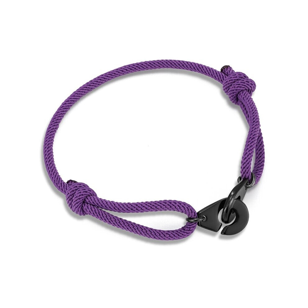 Stainless Steel Handcuff Bracelet On Cord For Women Men Adjustable Rope Bracelet Menottes Bijoux Couple Bracelet