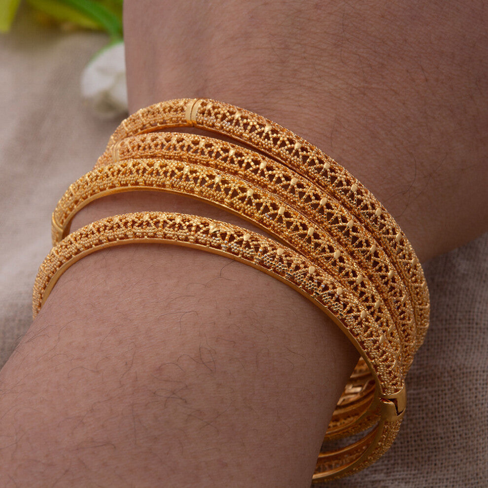Dubai 24K Bangles For Women Indian bride Ethiopia Bangles&Bracelets African Indian wedding Jewelry Woman Gift
