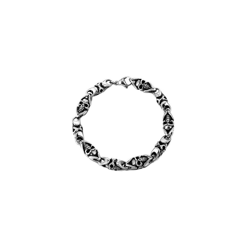 Men?s Bracelet Boy Stainless Steel Glossy Skull banglet male Hip Hop Rock cuff Jewelry For Boyfriend brother Gift