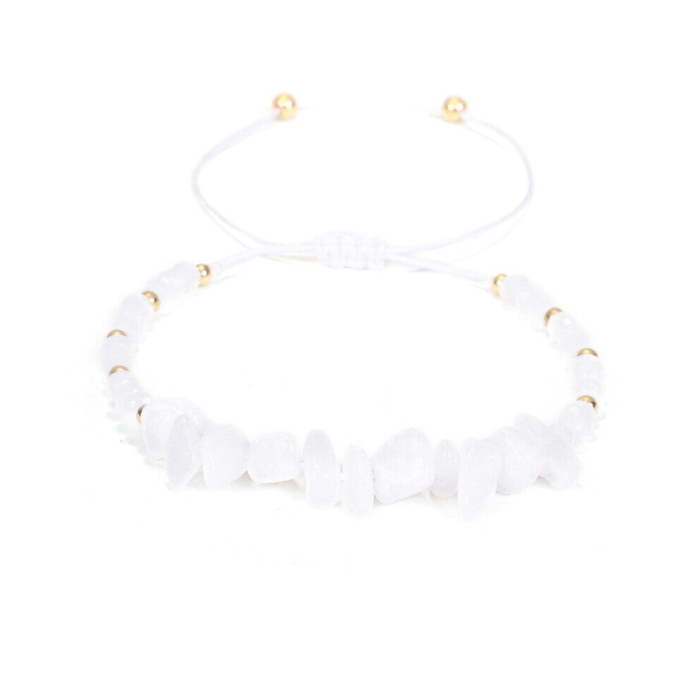 10pc Natural Gem Stone Bracelet Irregular Crystal Stretch Chip Beads Weave Bracelets Bangles Quartz Wristband for Women