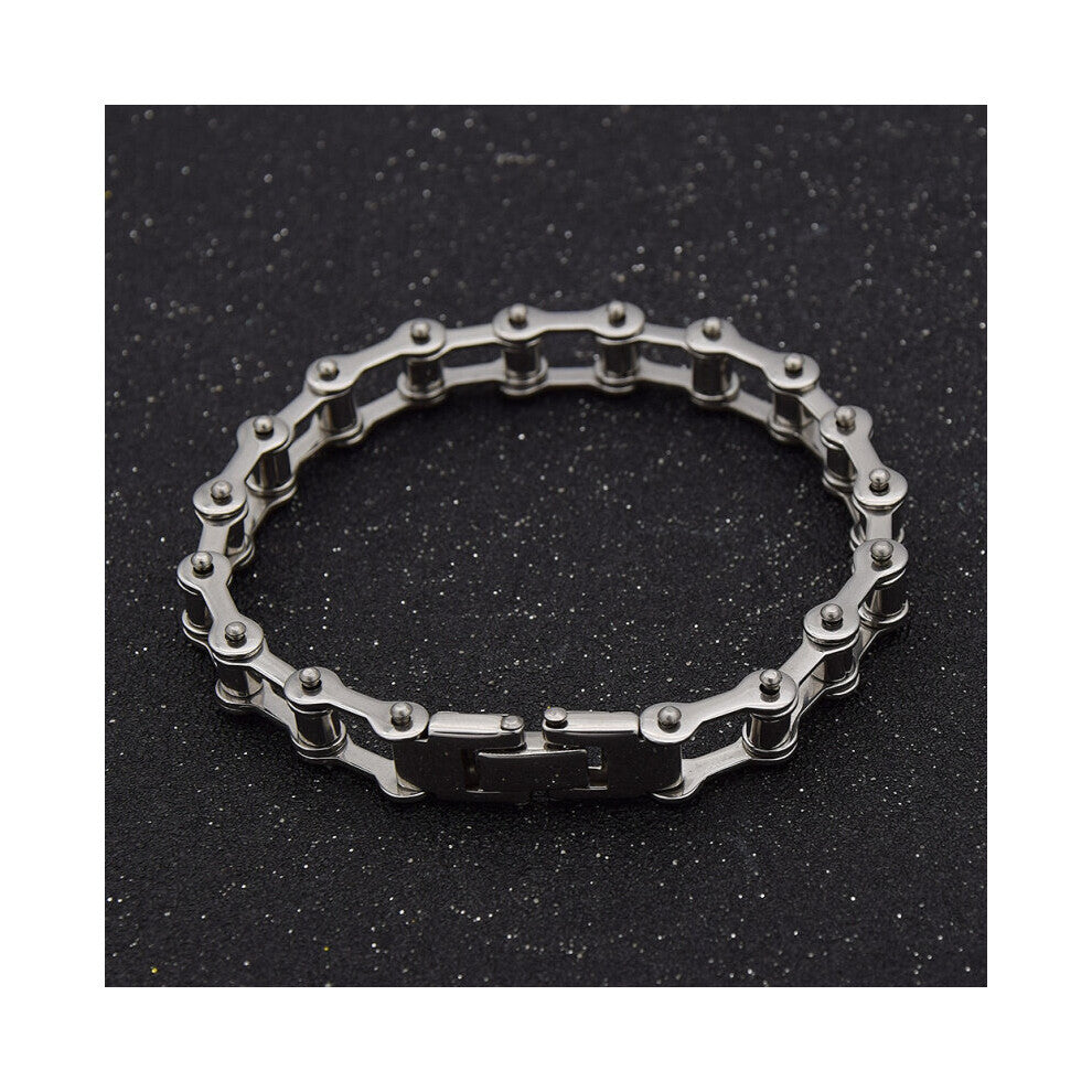 lychee Biker Bicycle Motorcycle Chain Bracelet Bangle Punk Titanium Steel Bracelet Men Bangle Jewelry