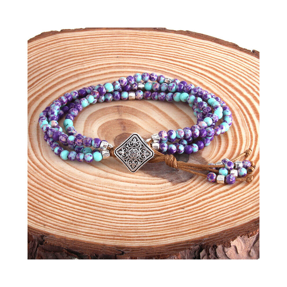 RH Jewelry Colorful Natural Stone Wrap Beaded Braceletes DropShip