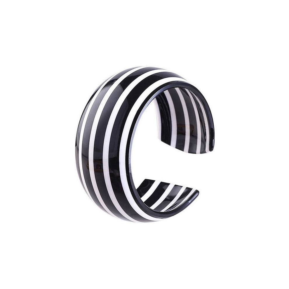 Boutique Colorful Resin Stripe Rainbow Cuff Bracelets Bangles for Women Glossy Acetate Wide C Shape Open Leopard Bangles