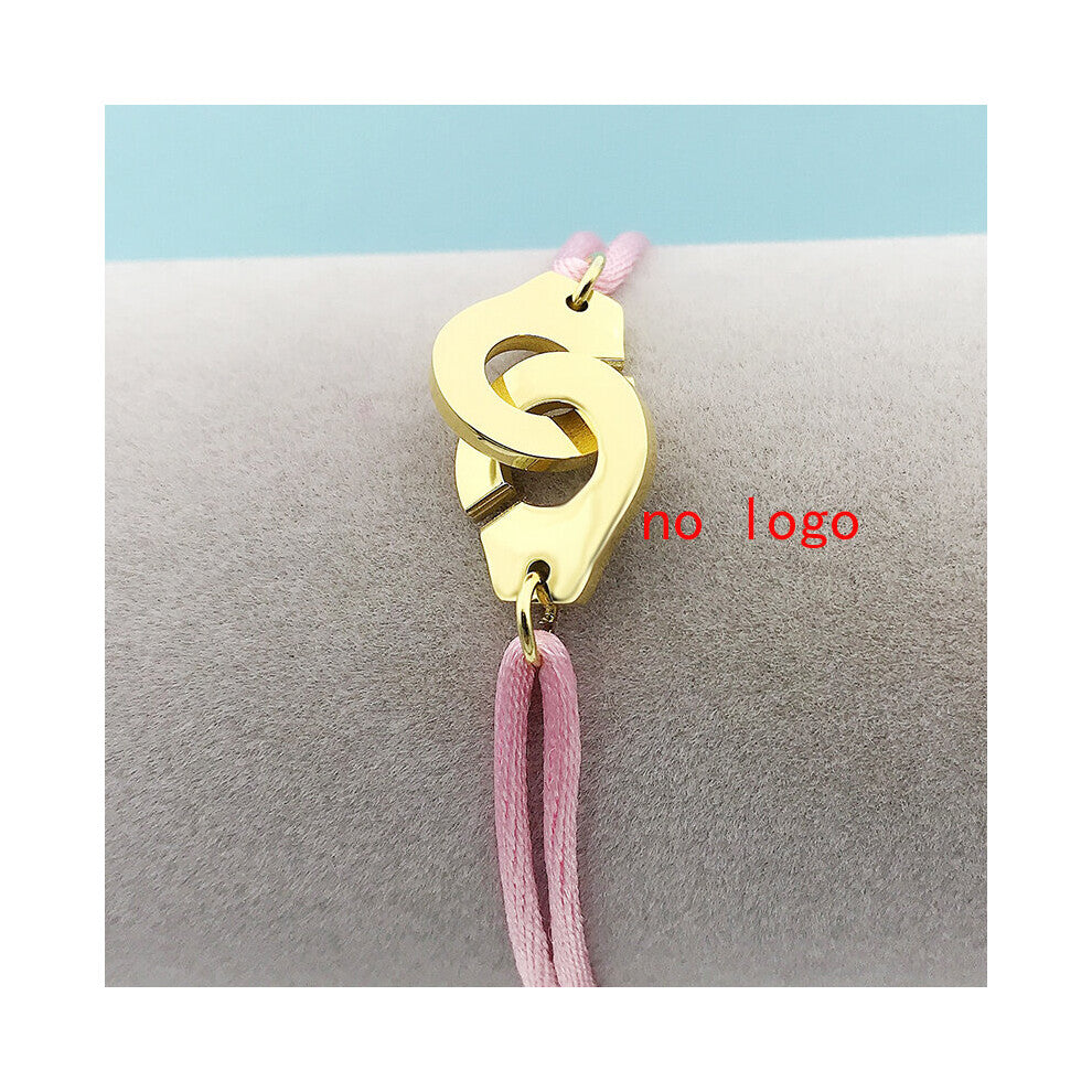 Clolor Handcuff Bracelet Stainless Steel Bracelet Adjusstable Rope Ribbon Bracelet Chain For Women Men Menottes Bijoux
