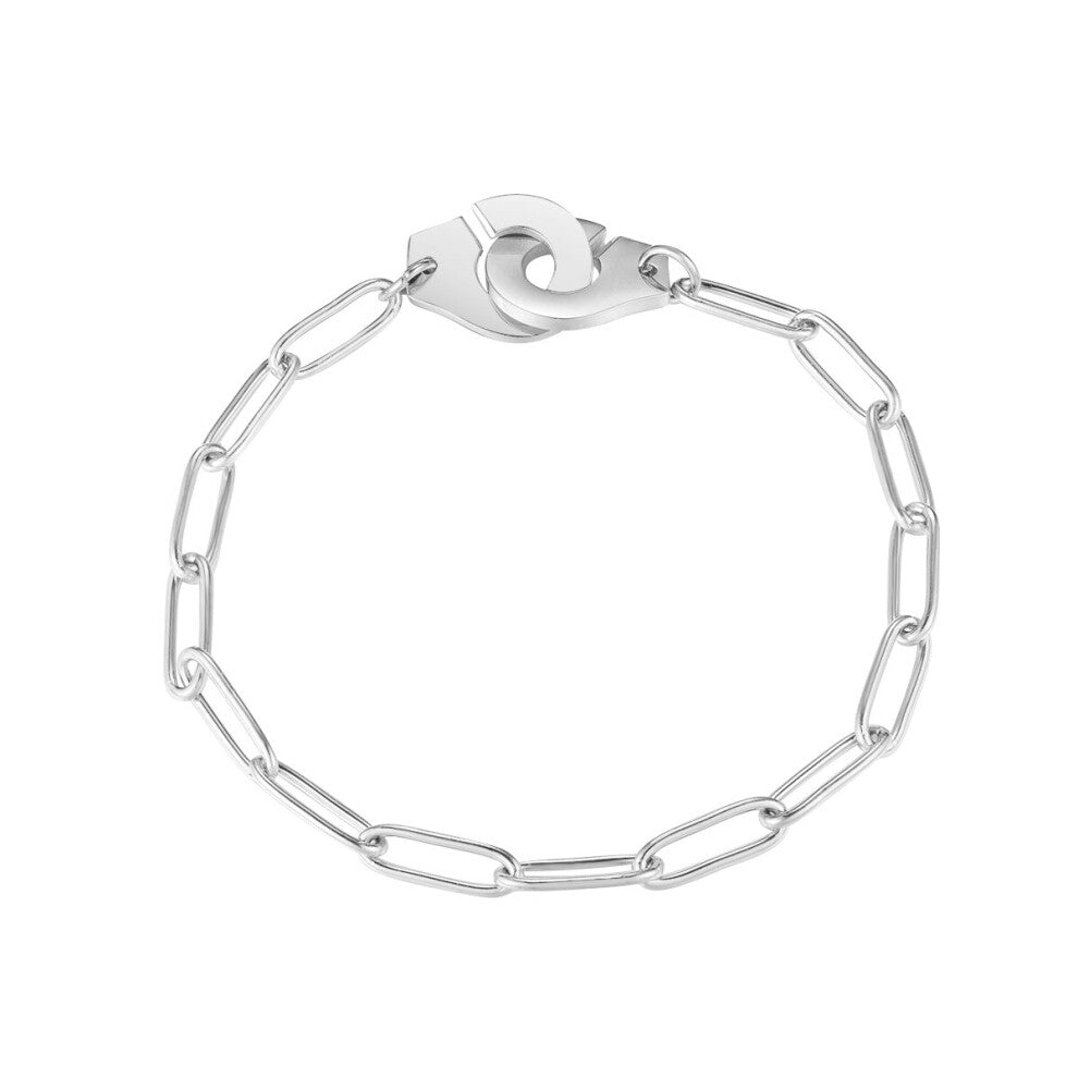 (Hot Stamping, 16cm) High Stainless Steel Bracelet Handcuffs Bracelet For Women Men Bracelet Menottes Bijoux Corde DIY Bracelet