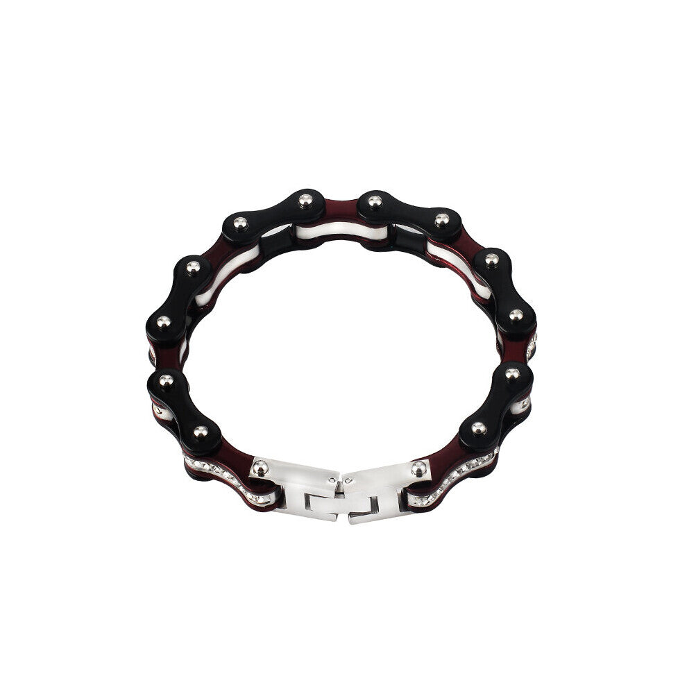 (vermeil, 16.5cm) Men?s bicycle Bracelets Motorcycle Chain biker Bracelets Bangle Punk Stainless Steel Bracelet For Men women Jewelry waterproof