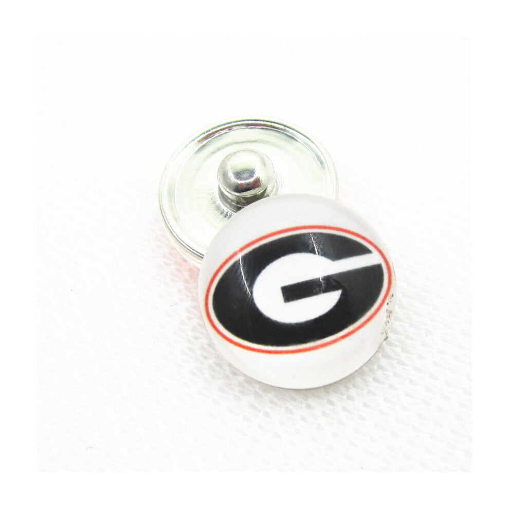 20pcs-lot University of Georgia Snap Buttons for 18mm Sports Teams Snap Bracelet&Bangles DIY Snap Jewelry Charms
