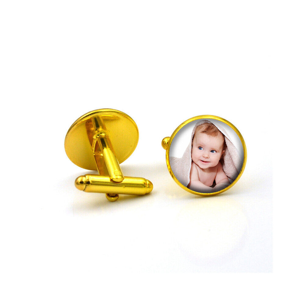 Mens Shirt Cufflinks Photo of Your Baby Child Mom Dad Grandparent Loved One Gift for Family Member Gift