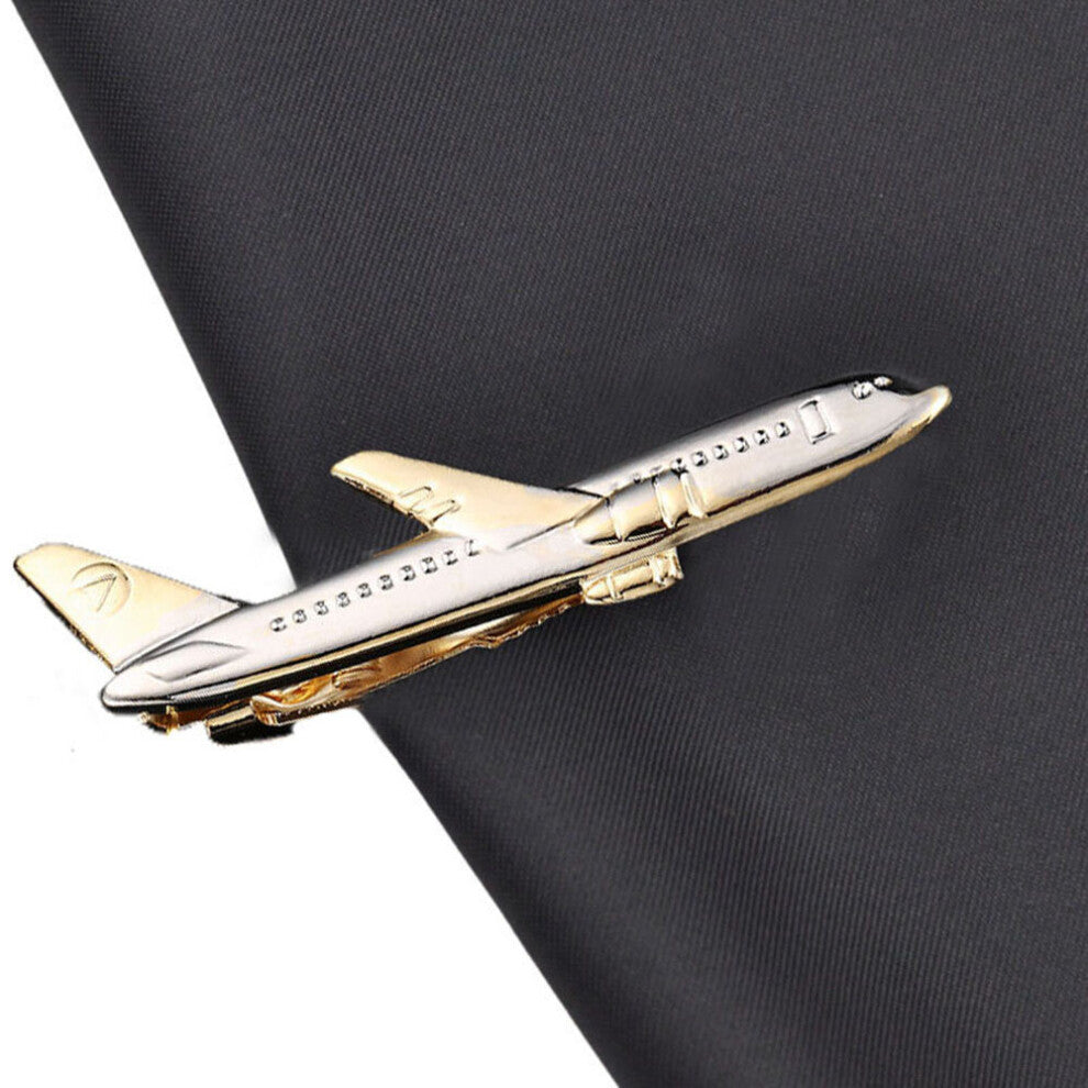 Airplane Shape Men Tie Clip Pilot Business Men Necktie Clip High Cufflinks Tie Clasp Men Suits Wedding Gift