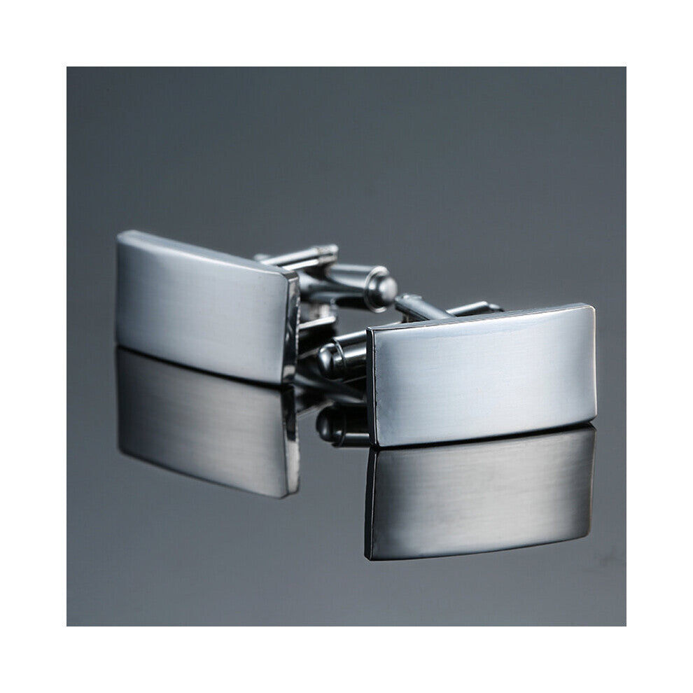 High brass material silvery laser pattern building block Cufflink men's French shirt Cufflinks retail