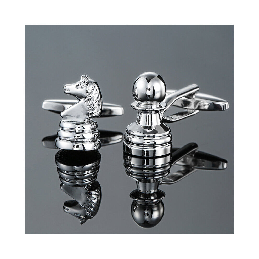 DY sports entertainment Silvery Chess Cufflinks Men's French shirt Cufflinks