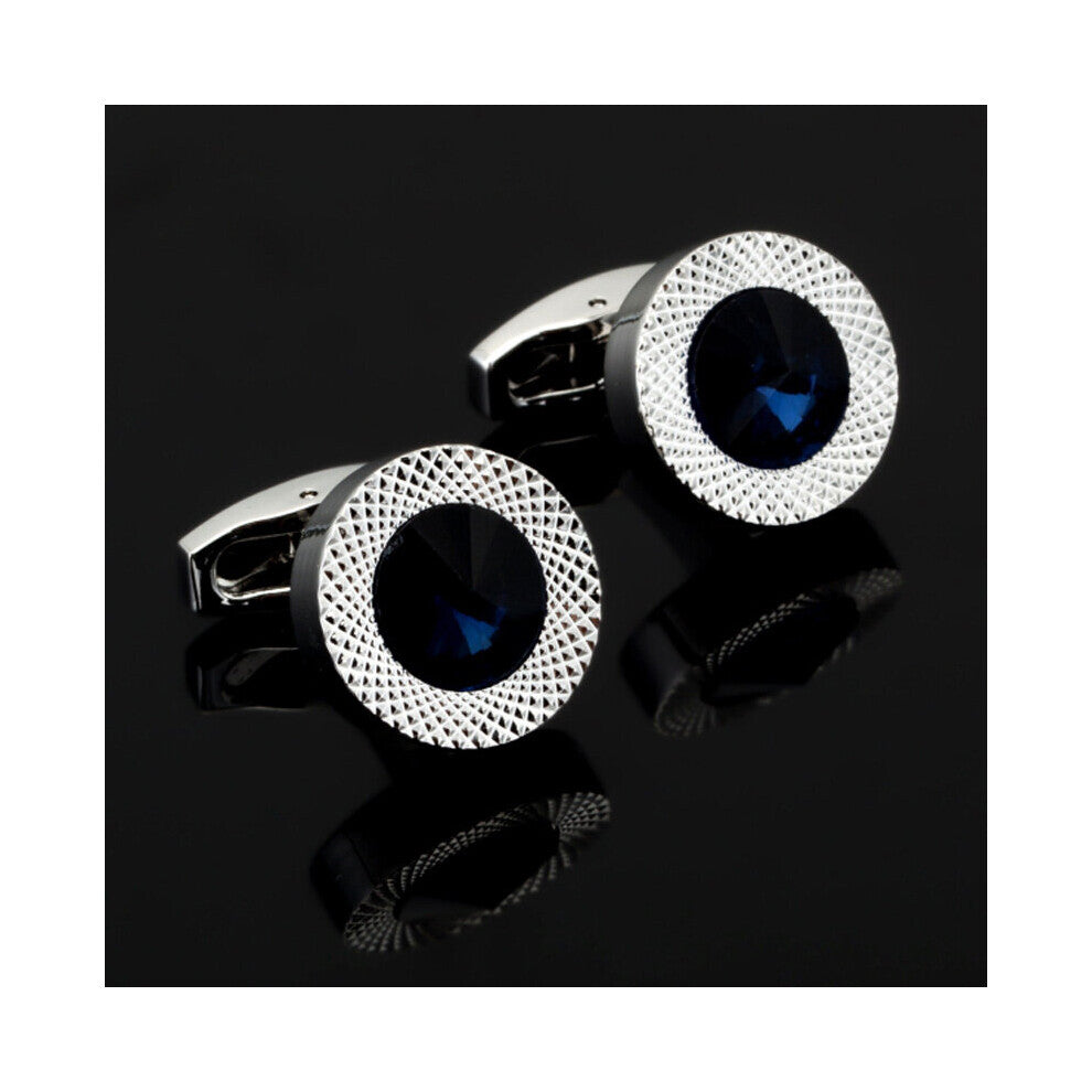 DY high-end men's shirts Cufflinks Silvery Round Crystal Cufflinks