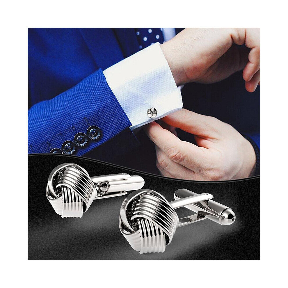 Mens Stainless Steel Shirt Cufflinks French Round Knot Shirt Cuffs Suit Accessories Wedding Jewelry 1pair