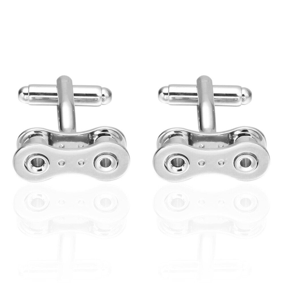 Memolissa Sporty Cufflinks Bicycle Chain Track Solid Men's Shirt Cufflinks Movement Cufflinks