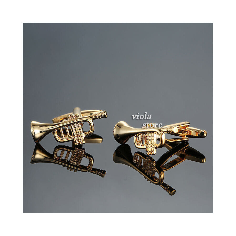 Top Stainless Musical Instruments Cufflinks Piano Violin Guitar Drum Gigs Party Nightclub Men Sleeve Cuffs Accessory Gift