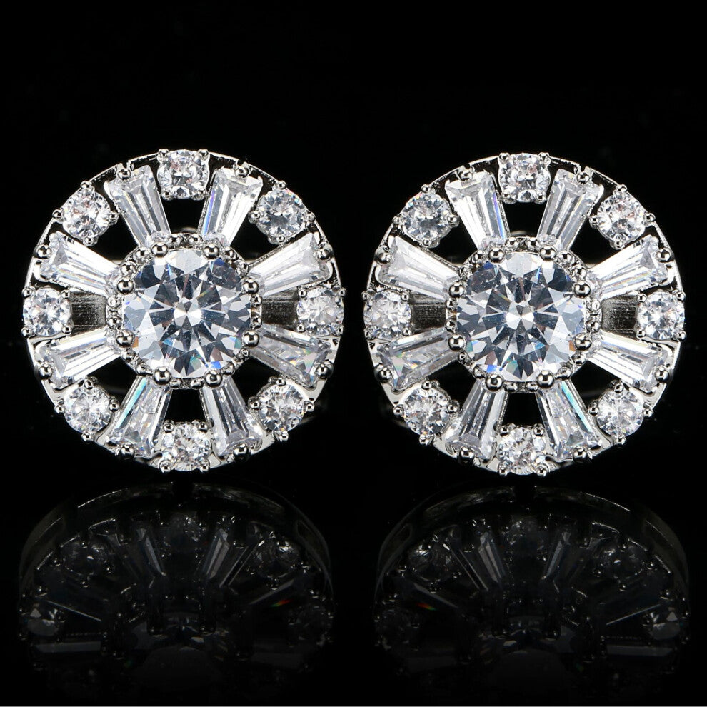 Men's French Shirt Cufflinks Women's Shirt Light Zircon Cufflinks Red stone Cufflinks