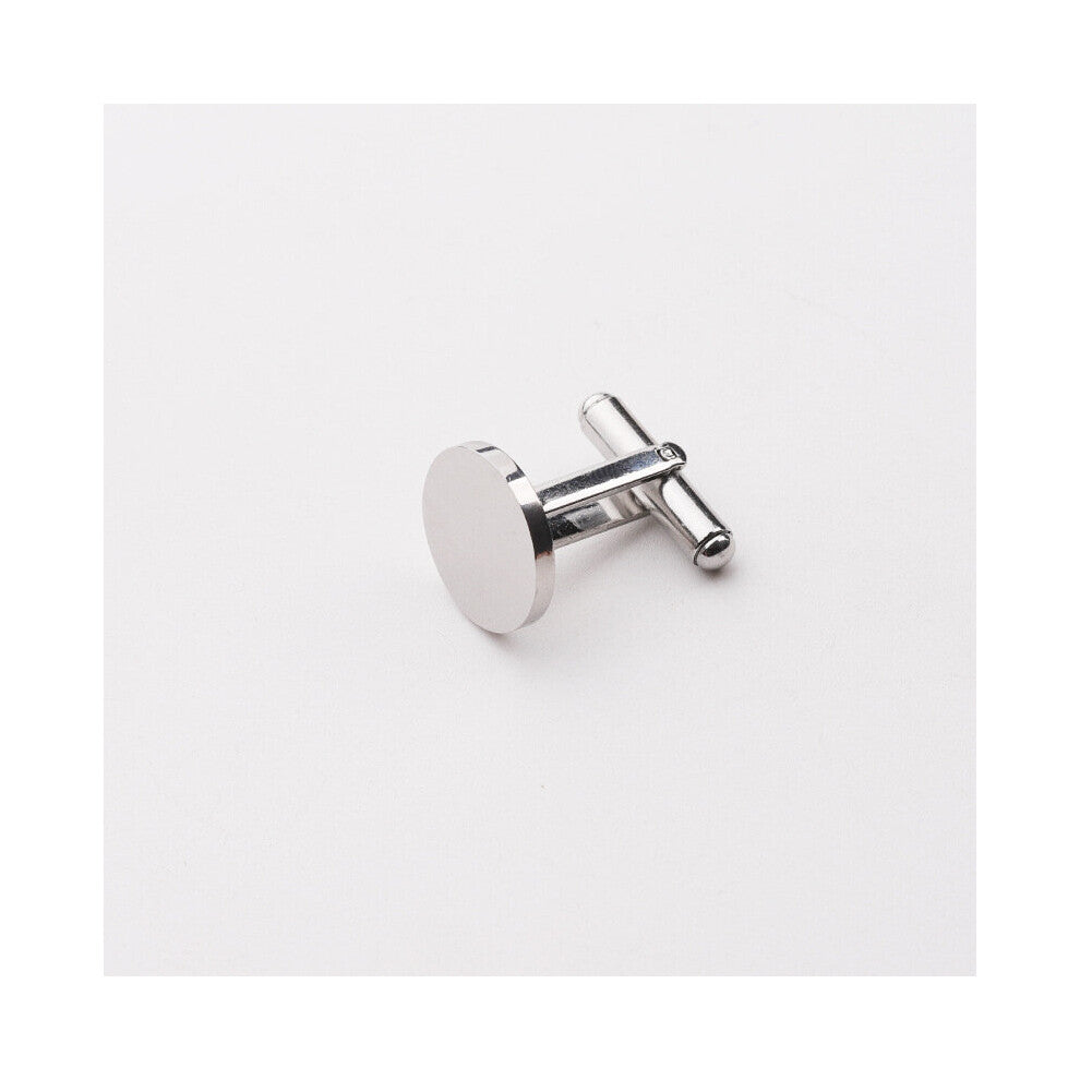 Rumnvnty 1pc Stainless Steel Cufflinks Mens Metal Round Cufflinks For Shirts Personalized Cufflinks Wedding Mirror Polished