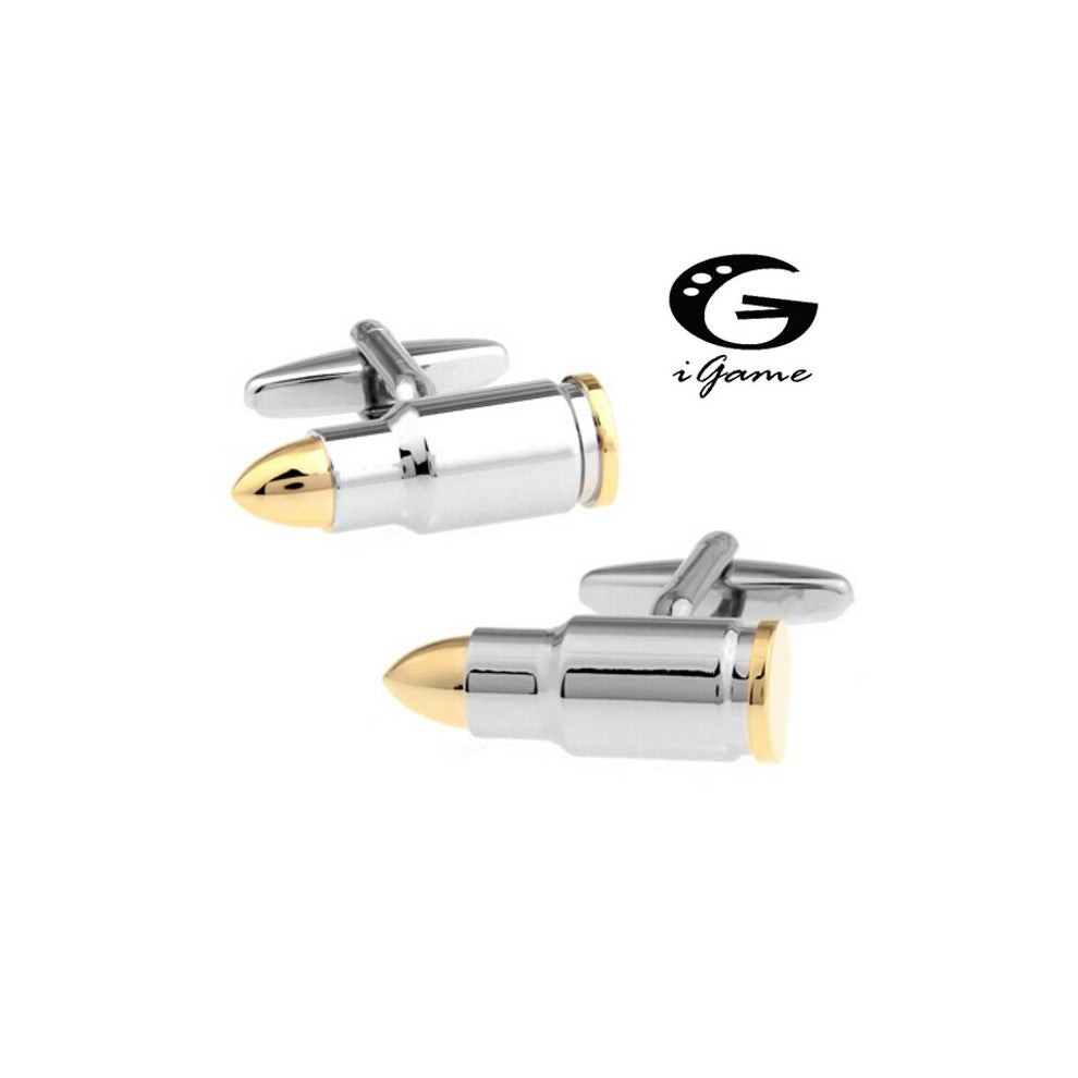 Men Jewellery Bullet Cufflinks Wholesale&retail Copper Novelty Golod-color Bullet Gift For Men