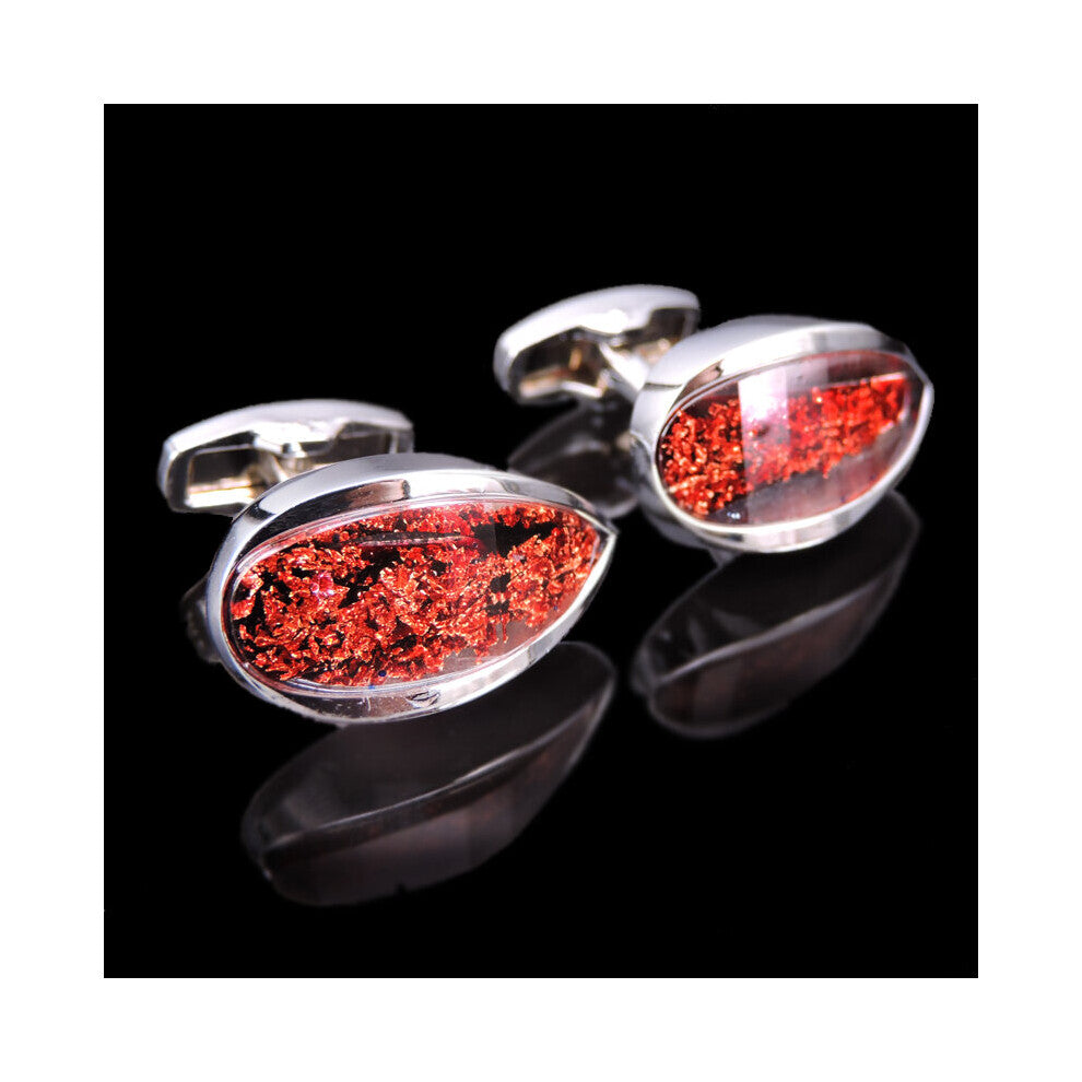 Summer brass punk Red Enamel Cufflinks men's French shirt Cufflinks