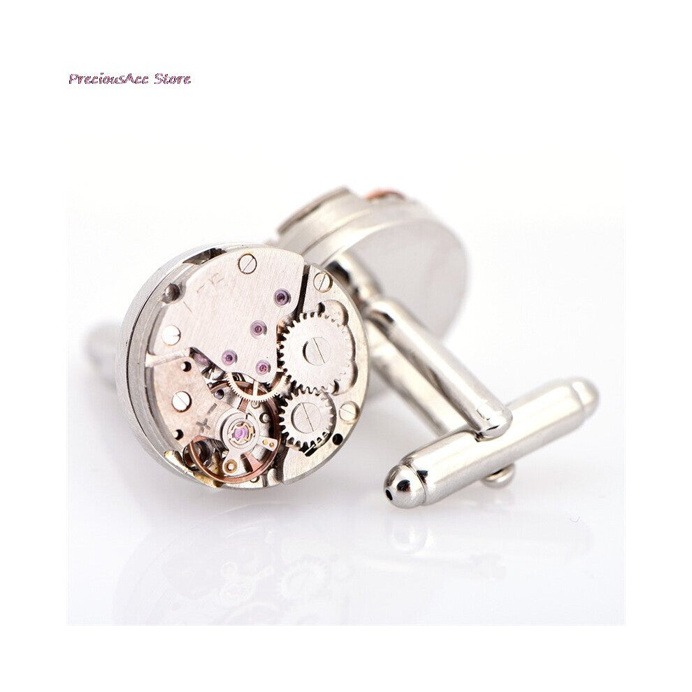 Novelty Non-Functional Watch Movement Cufflinks For Men Jewelry Clothes Shirt Cuffs Cuf Flinks
