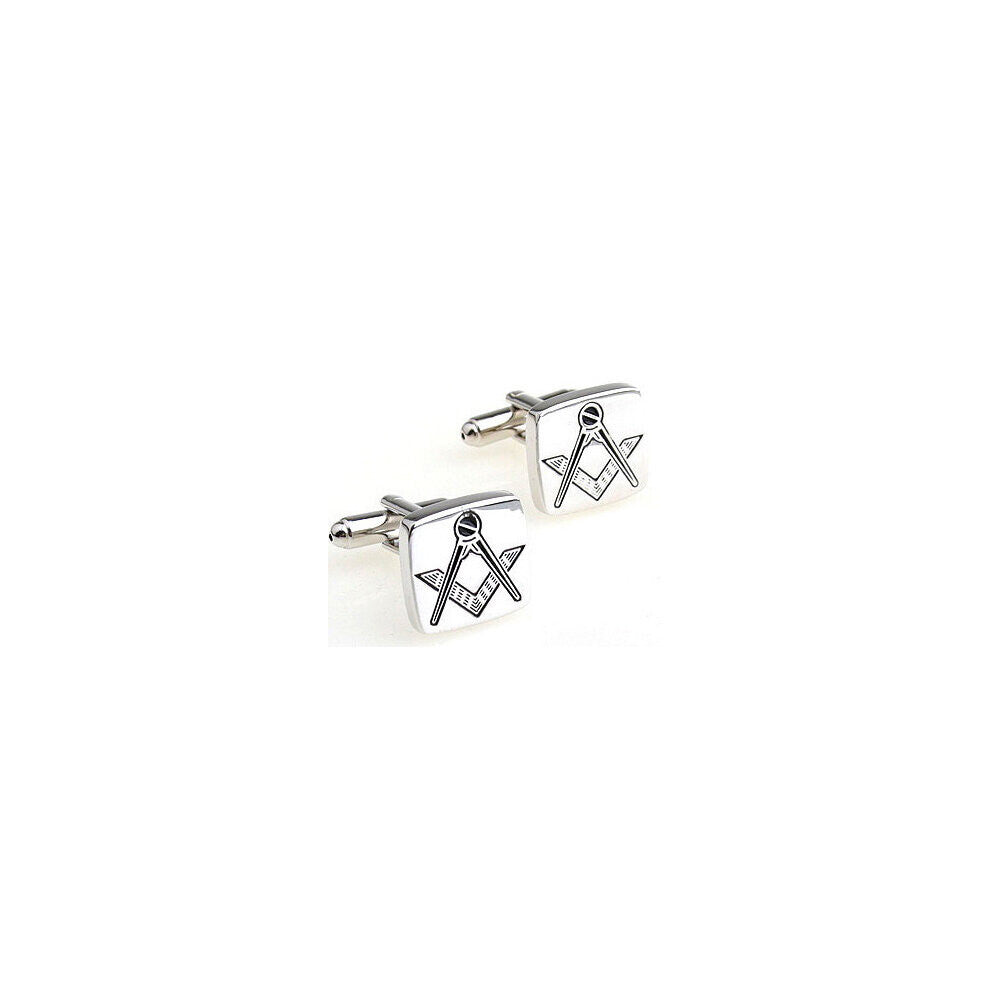 brass material and Silvery Masonic Cufflinks men French shirt Cufflinks
