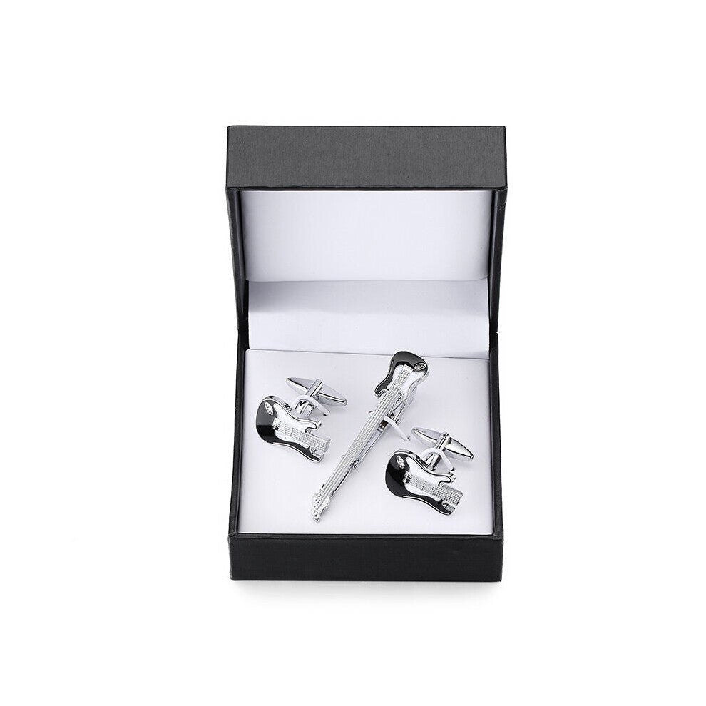WN stylish and musicians violin Cufflinks Gift Box French men square Cufflinks tie clip box set