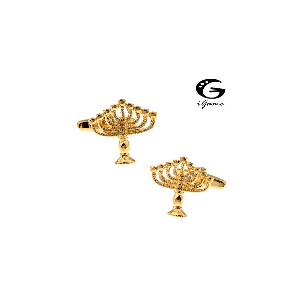 Christmas Gift Men Novelty Candle-holders Style Gold-colour Copper Material Cuff Links