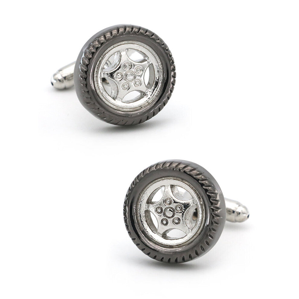 Auto Automobile Car Tire Cufflinks For Men Copper Material Gunblack Cuff Links Wholesale&retail