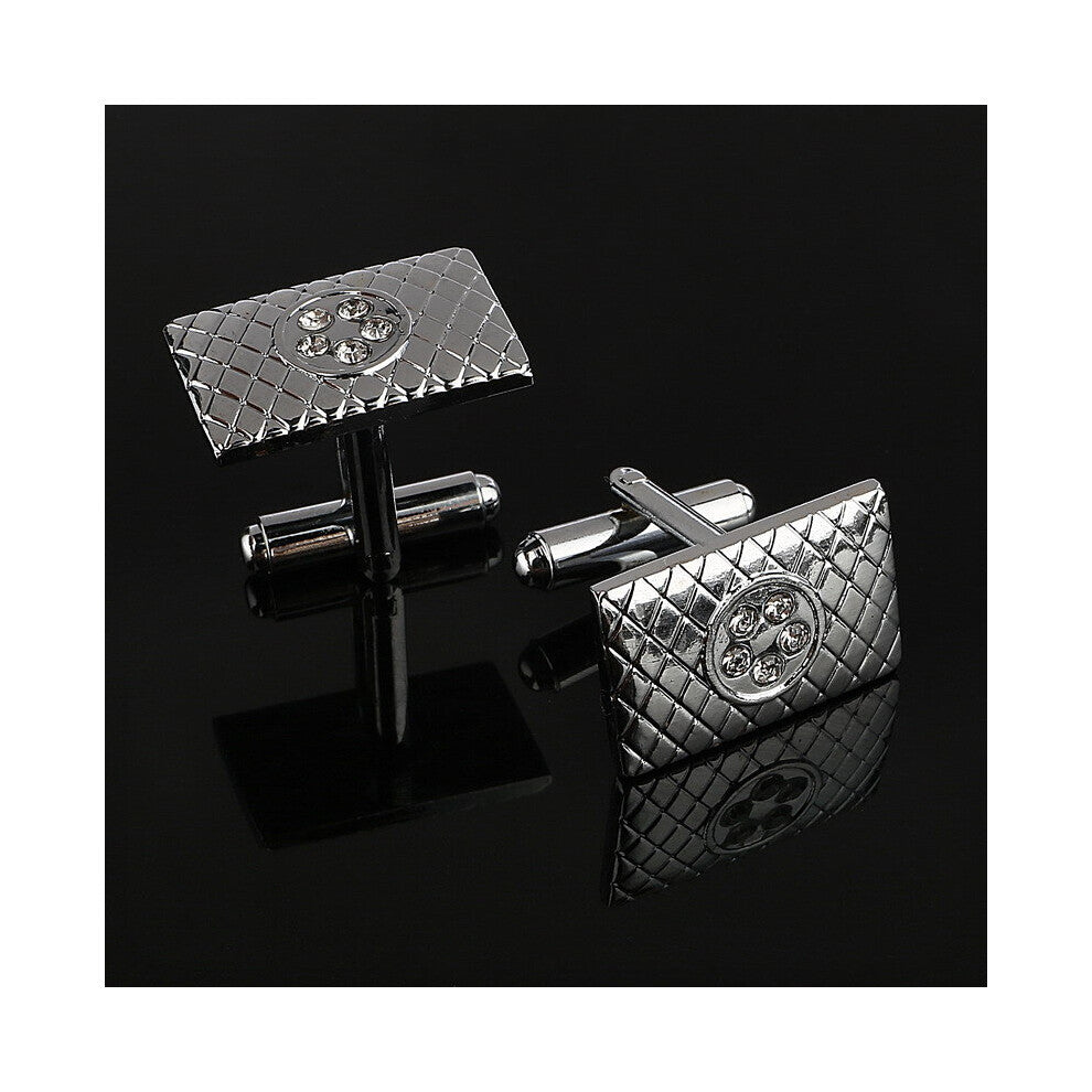 High Oval Stripe Enamel copper material lattice cuff men's French shirts cuffs Cufflinks Year Gift