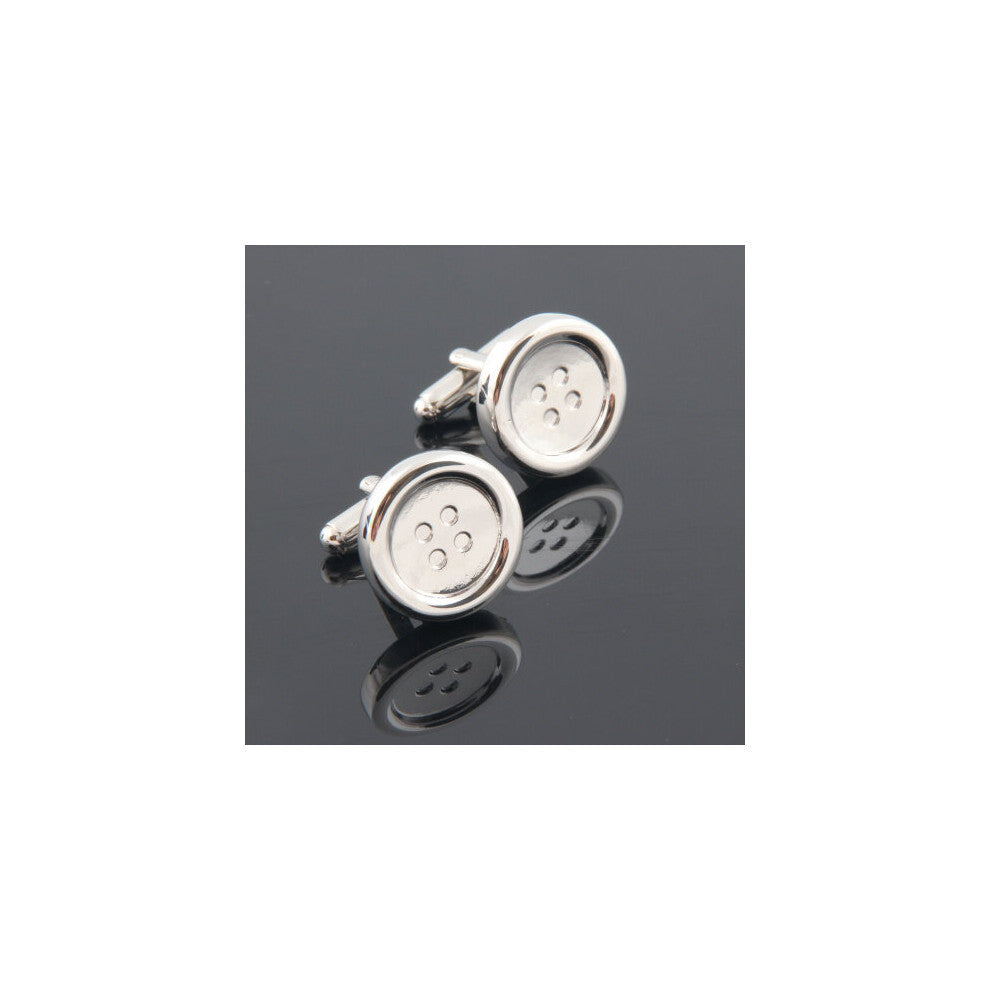 Men Jewellery Classical Button Cufflinks Wholesale&retail Silver Copper Gift For Men