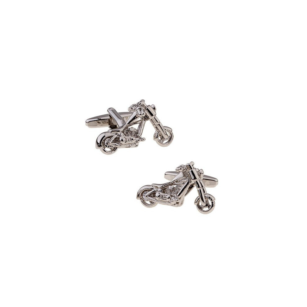 Men's Motorcycle Cufflinks Copper Material Silver