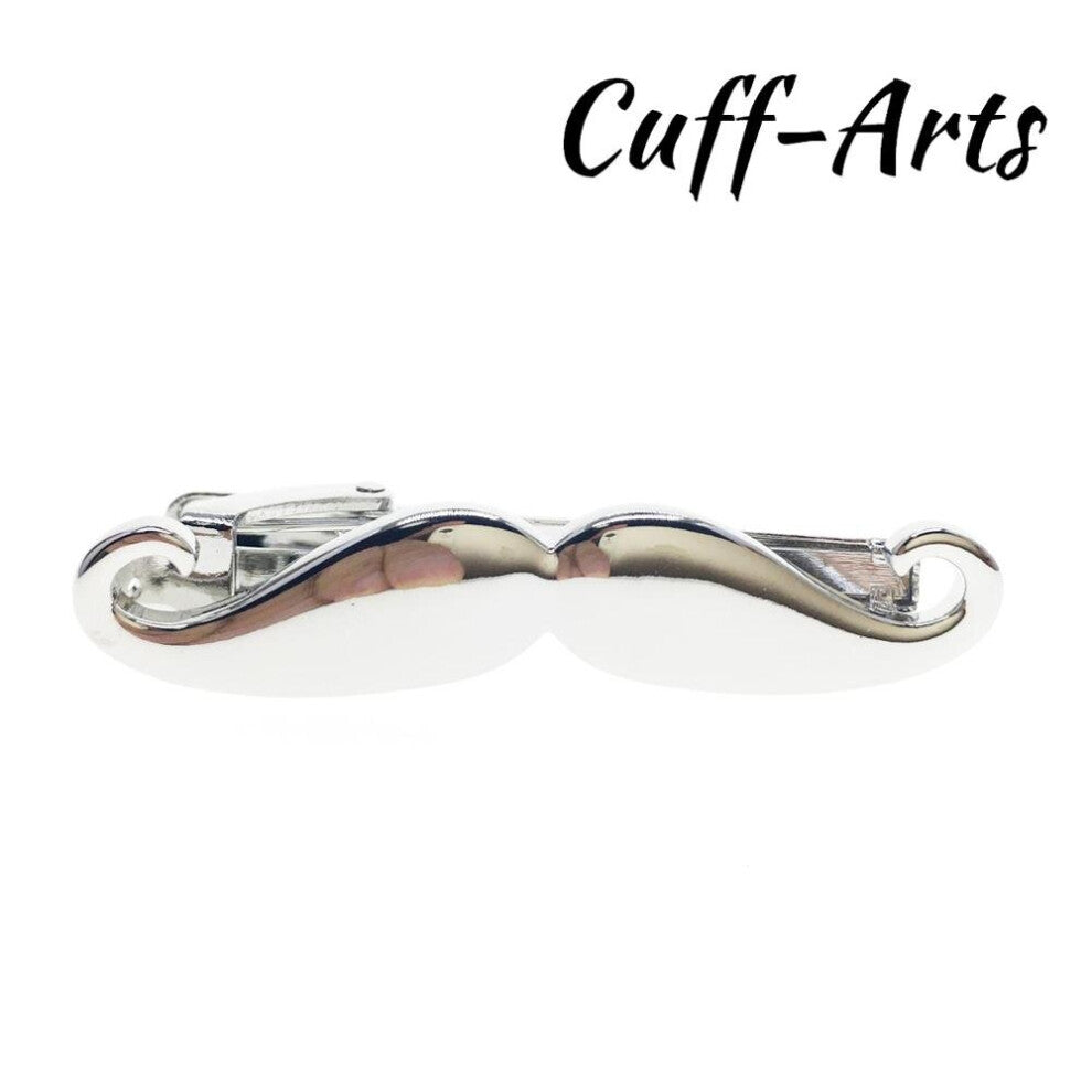 Cuffarts Classic Style Tie Clip For Mens Metal Silver Moustache 3D Tie Clip Clasp Necktie Clasp T10006
