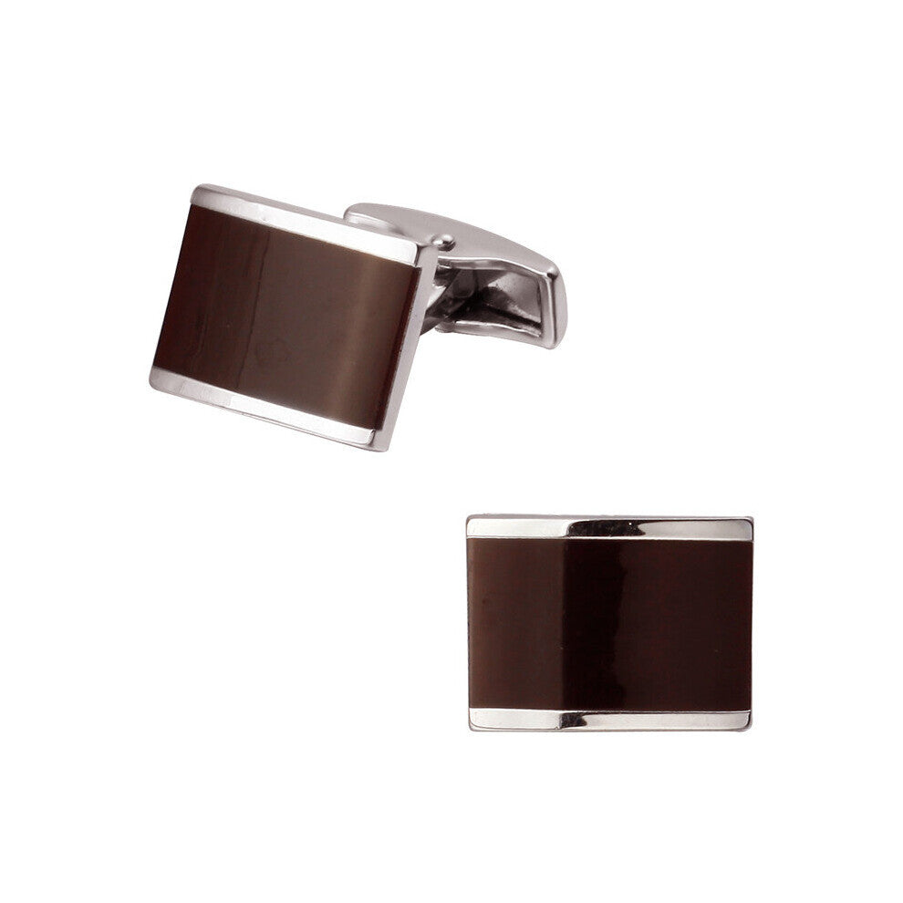 brass material article silvery red square enamel cufflinks retail men's shirts cuffl