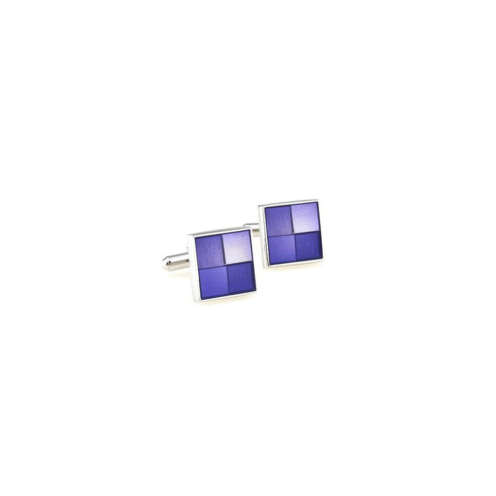 1 pair Cufflinks For Business Men Square Purple Check