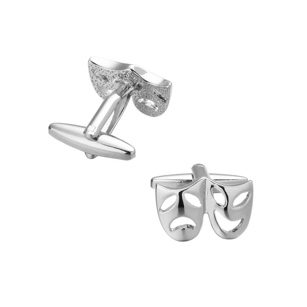 KC French silvery mask men wedding Cufflinks Cufflinks copper material