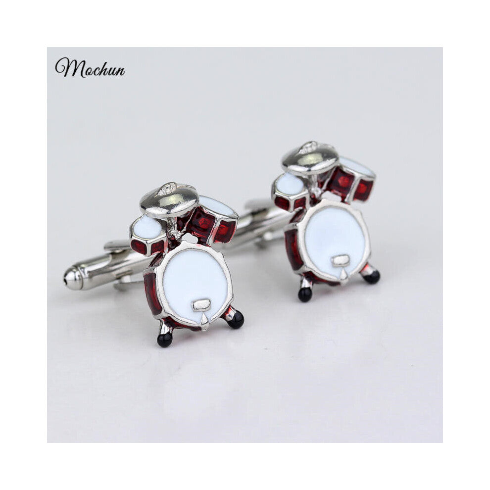 Classic Style Cufflinks Novelty Red Musical Instrument Cufflinks 3D Drum Gift For Men Wedding Jewelry High