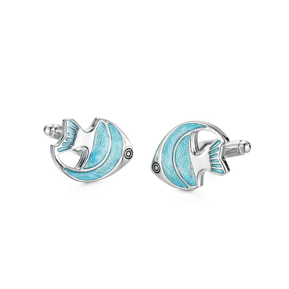DY men French shirt Cufflinks A small animal fish Cufflinks for my birthday