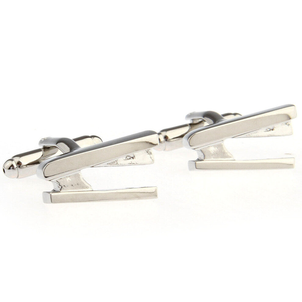Plain metal ldquo . stapler rdquo . gustless male cufflinks nail sleeve 170927
