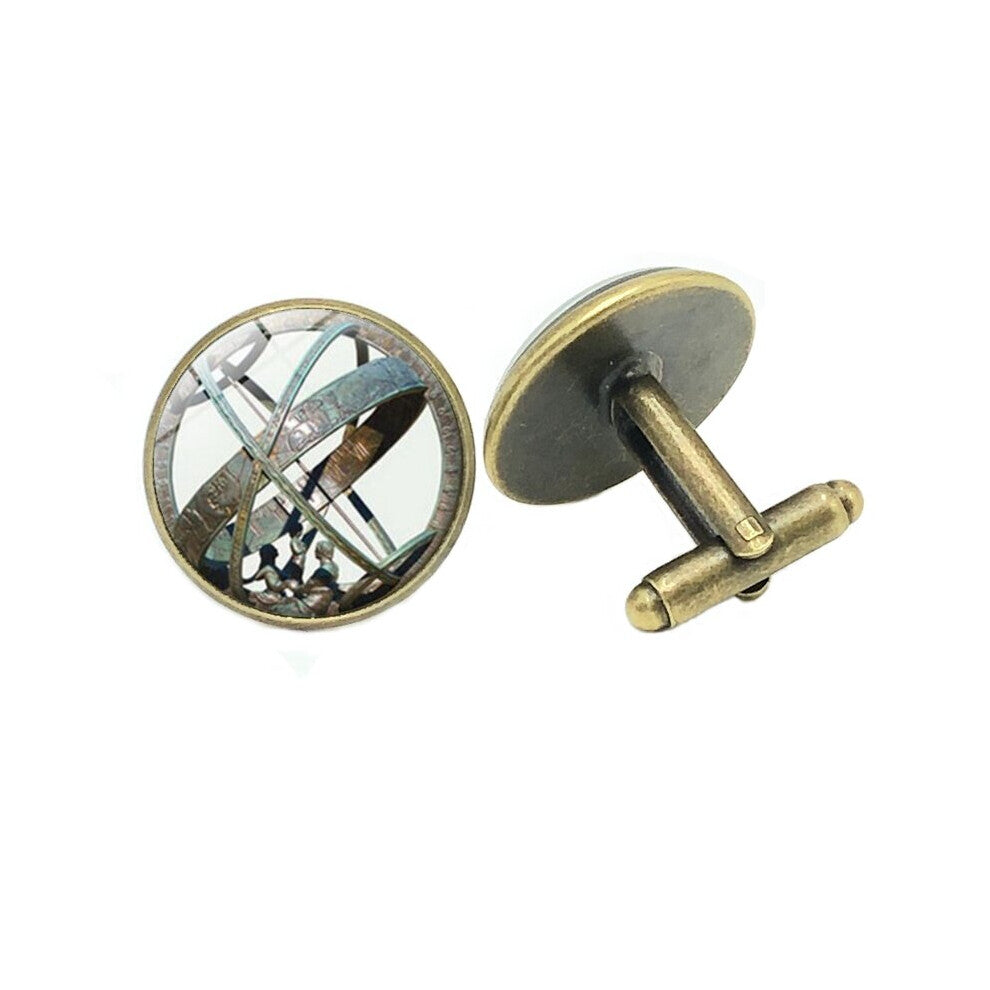 Jewelry Cufflinks Astronomical Celestial Creative Time Glass Convex Men's Cufflinks Gift High-grade French Shirt Sleeves