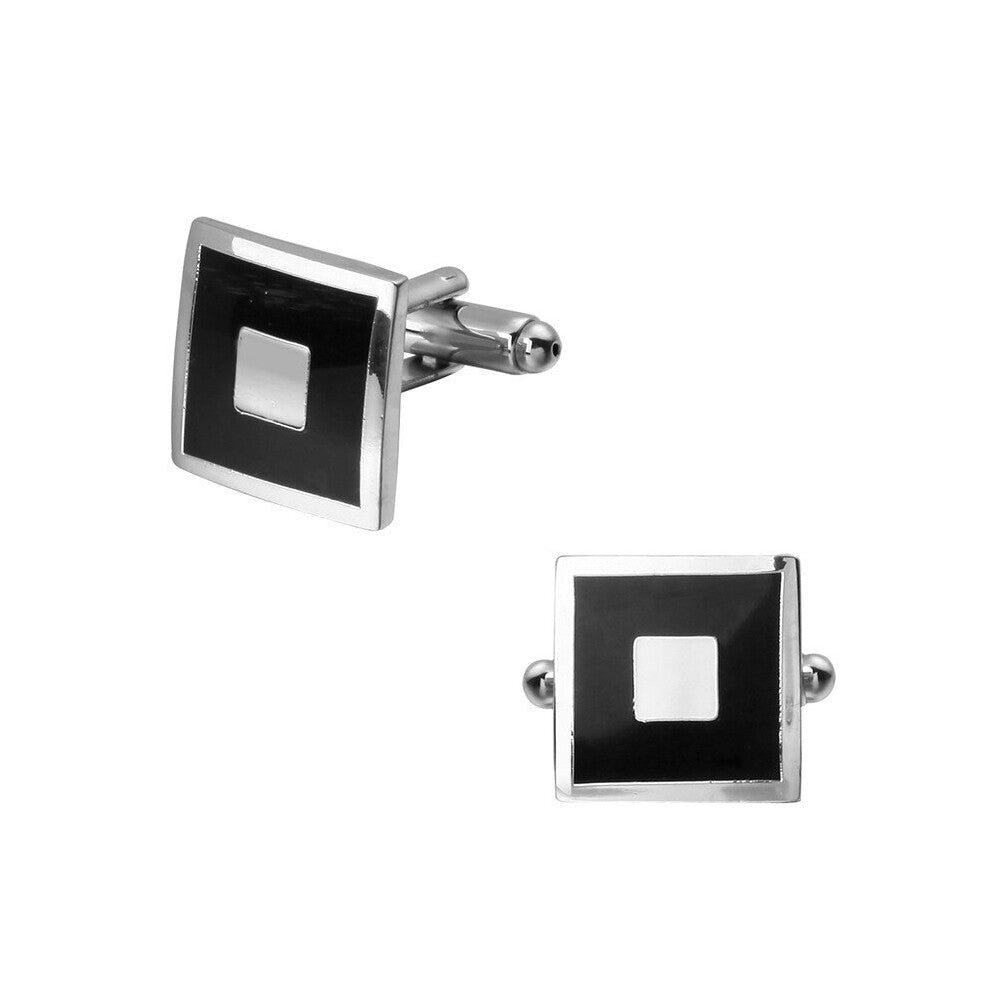 High men's shirts Cufflinks Enamel Cufflinks box shaped brass and retail