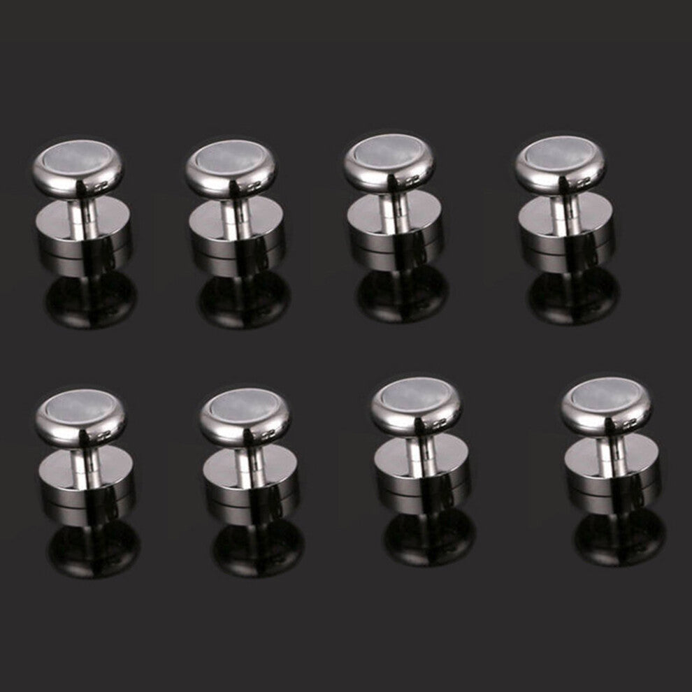 8PCS Tuxedo Collar Stud Sleeve Button Natural Mother Pearl Shirt Studs Top Cufflink V22