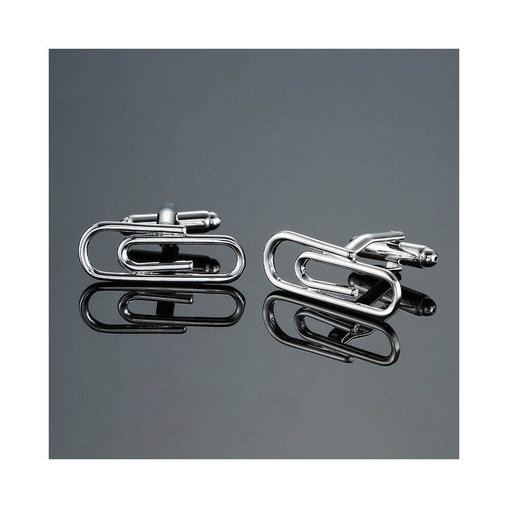 DY brass silvery clip Cufflinks Men's French shirt Cufflink