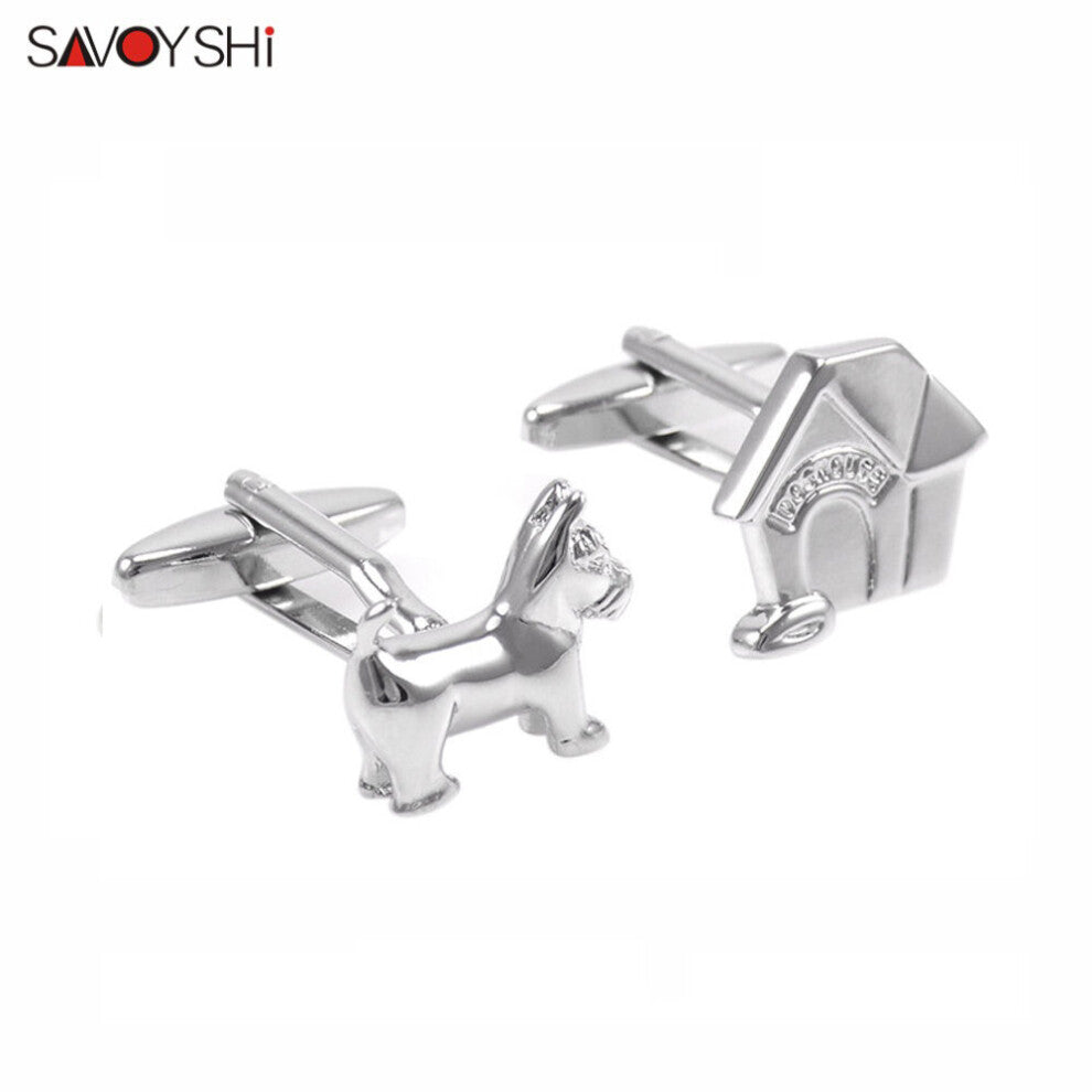 Novelty Dog&House Shaped Cufflinks For Men High Shirt Cuffs Button Business Gift Jewelry