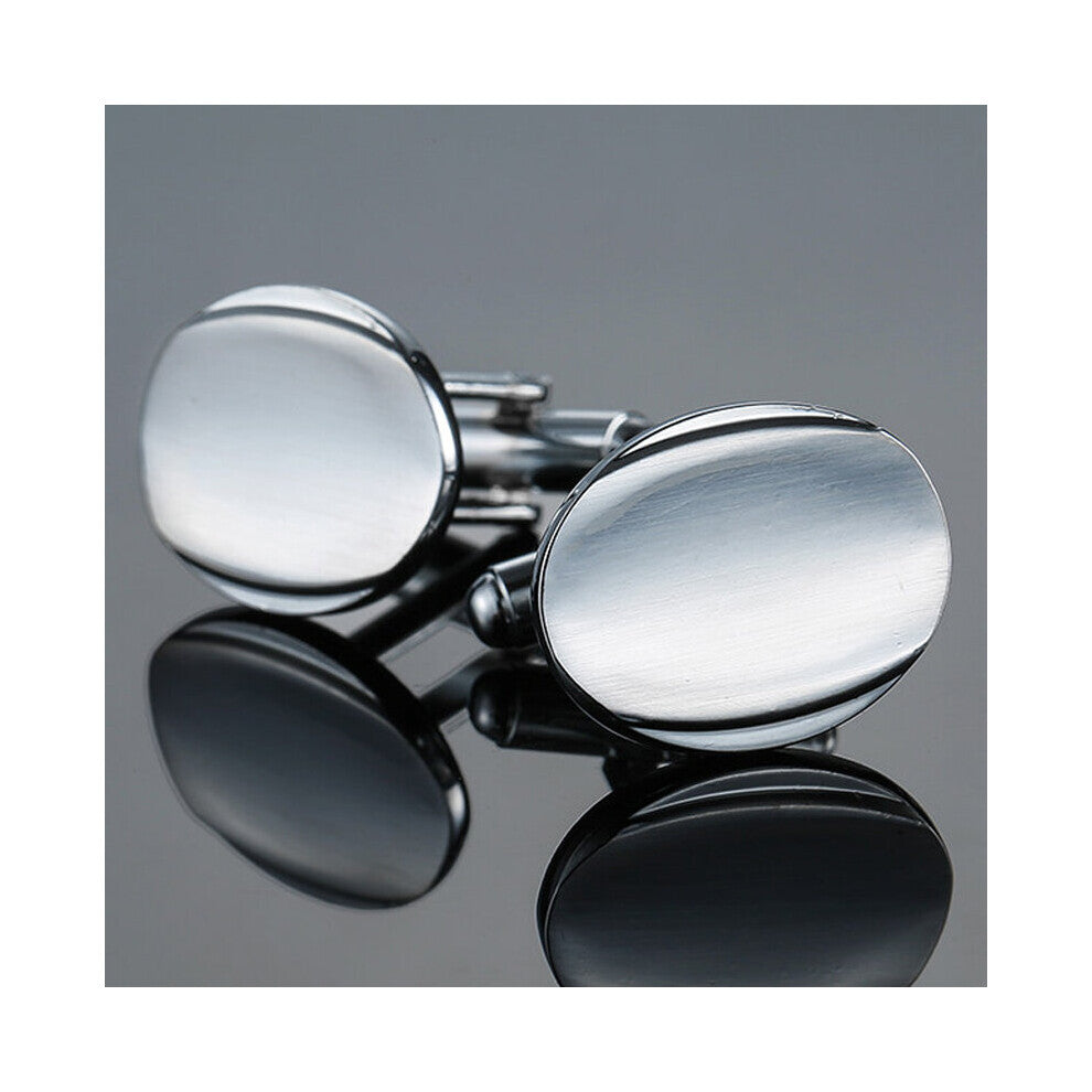shipping, Laser metal Silvery cufflinks men's shirt cufflinks senior shirt button